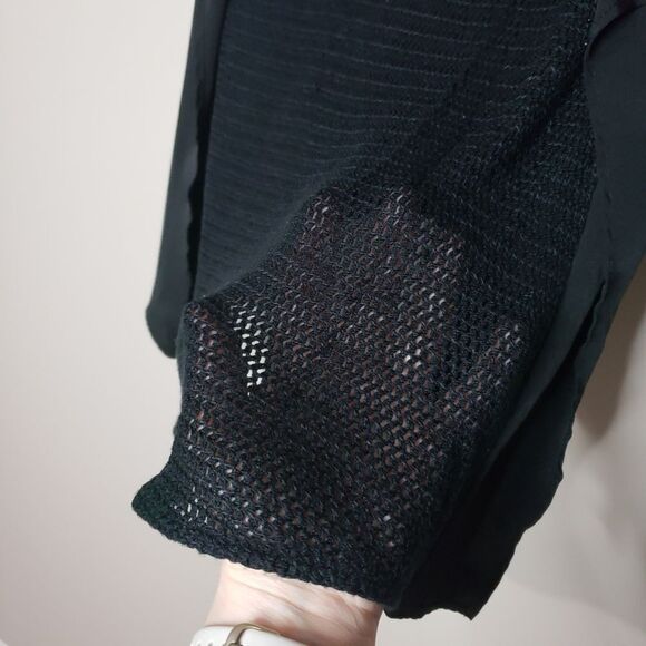 🦋3/$25 Space Style Concept Medium Black Sleeveless Mesh Layered Top - Picture 6 of 11